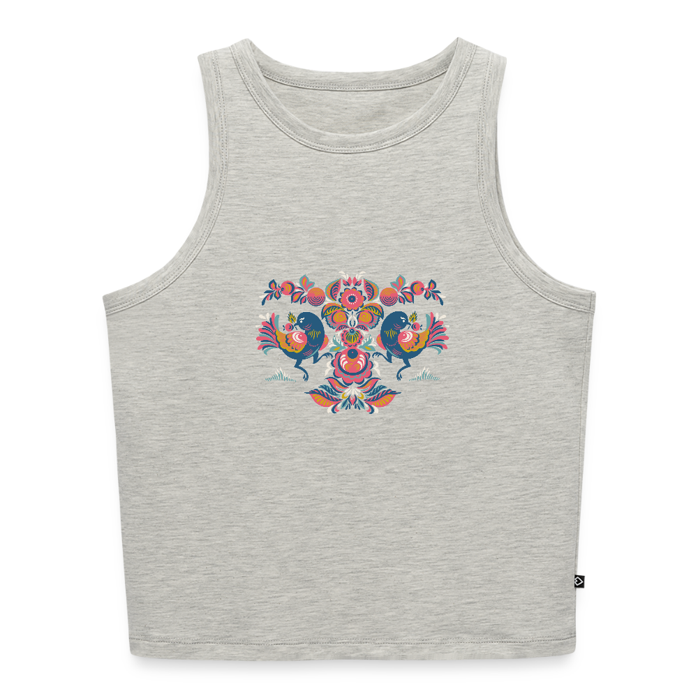 Vrouwen cropped tanktop - grijs gemêleerd