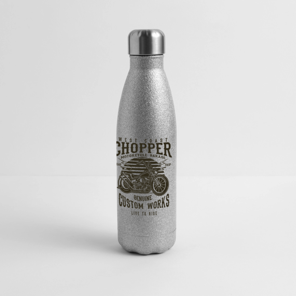 Roestvrijstalen glitter-thermosfles - silver glitter