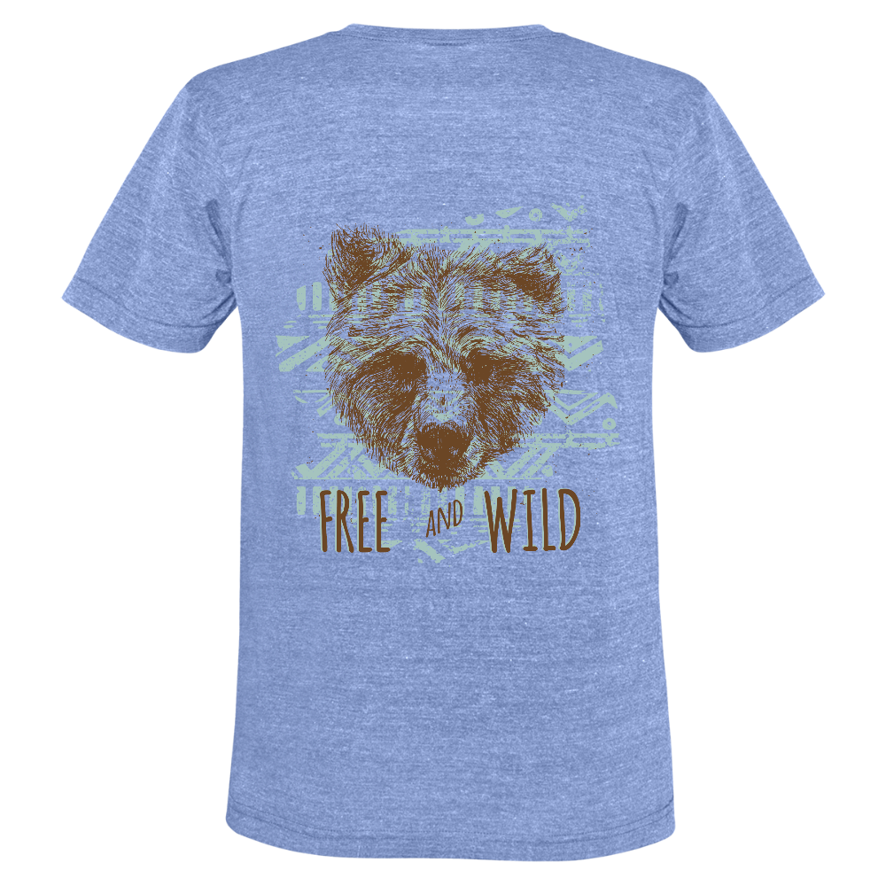 Unisex tri-blend T-shirt van Bella + Canvas - blauw gemêleerd
