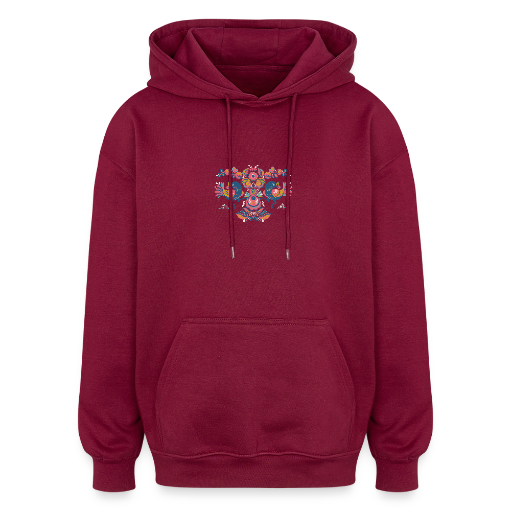 Oversized uniseks hoodie - bourgognerood
