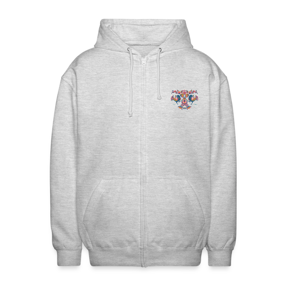 Uniseks zip hoodie - lichtgrijs gemêleerd
