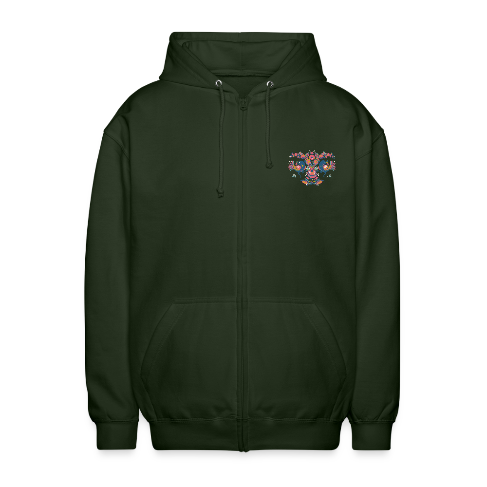 Uniseks zip hoodie - forestgroen