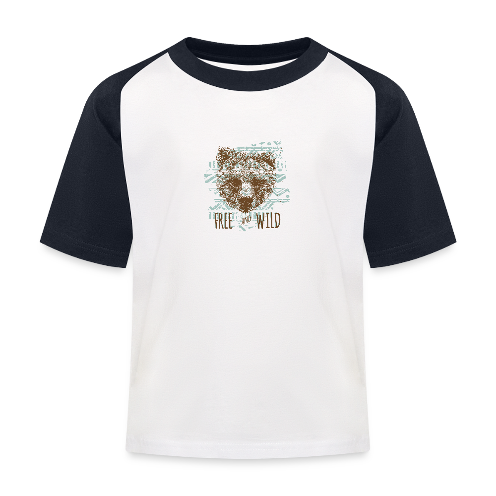Kinderen baseball T-shirt - wit/navy