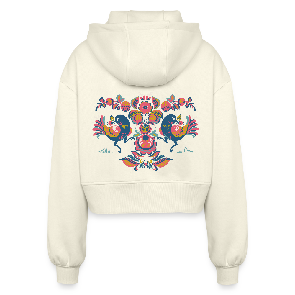 Vrouwen oversized cropped ziphoodie - nature
