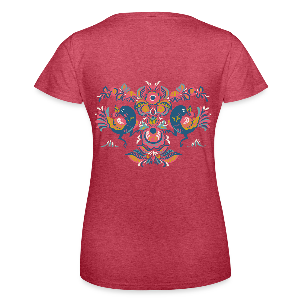 Vrouwen T-shirt van Fruit of the Loom - rood gemêleerd
