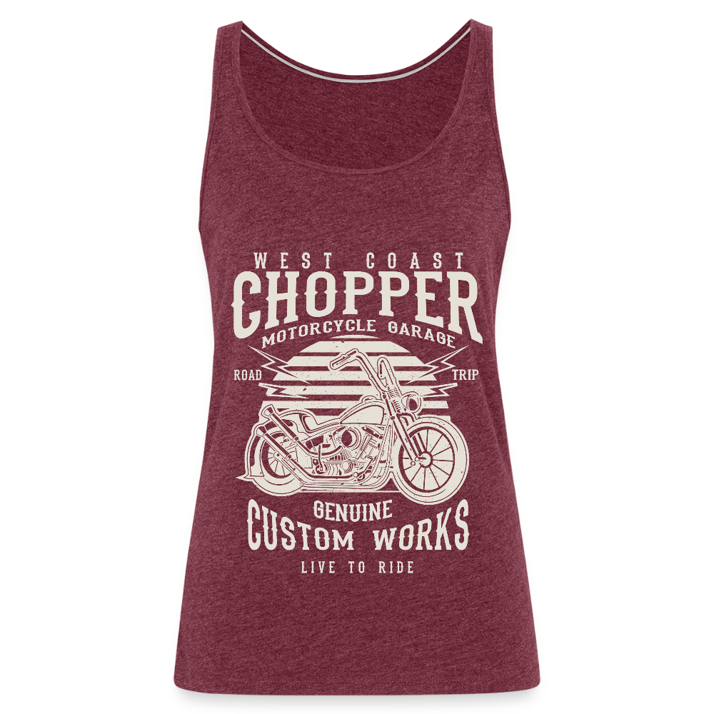 Vrouwen Premium tank top - bordeaux gemêleerd
