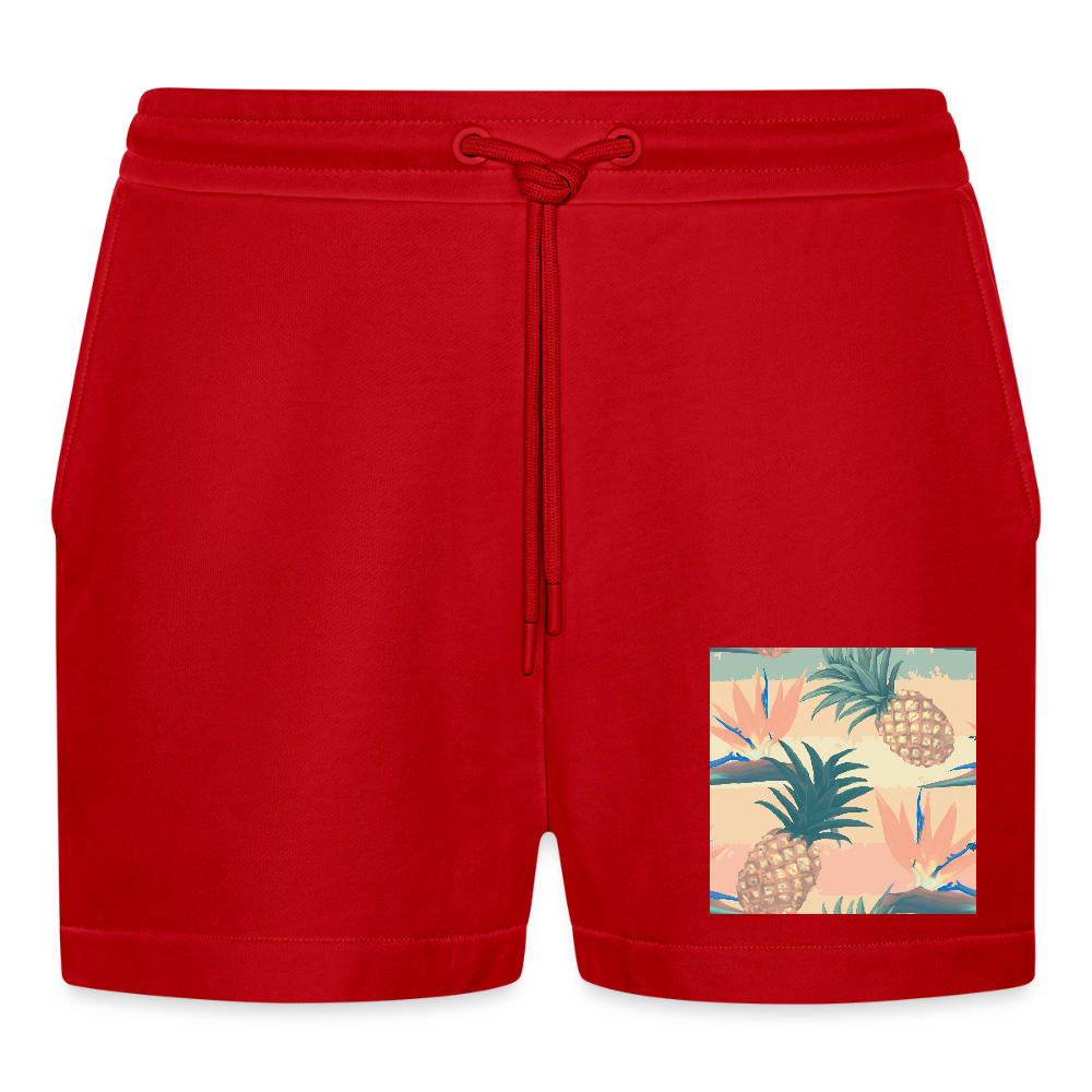 Organic relaxed cropped shorts made in EU - rood
