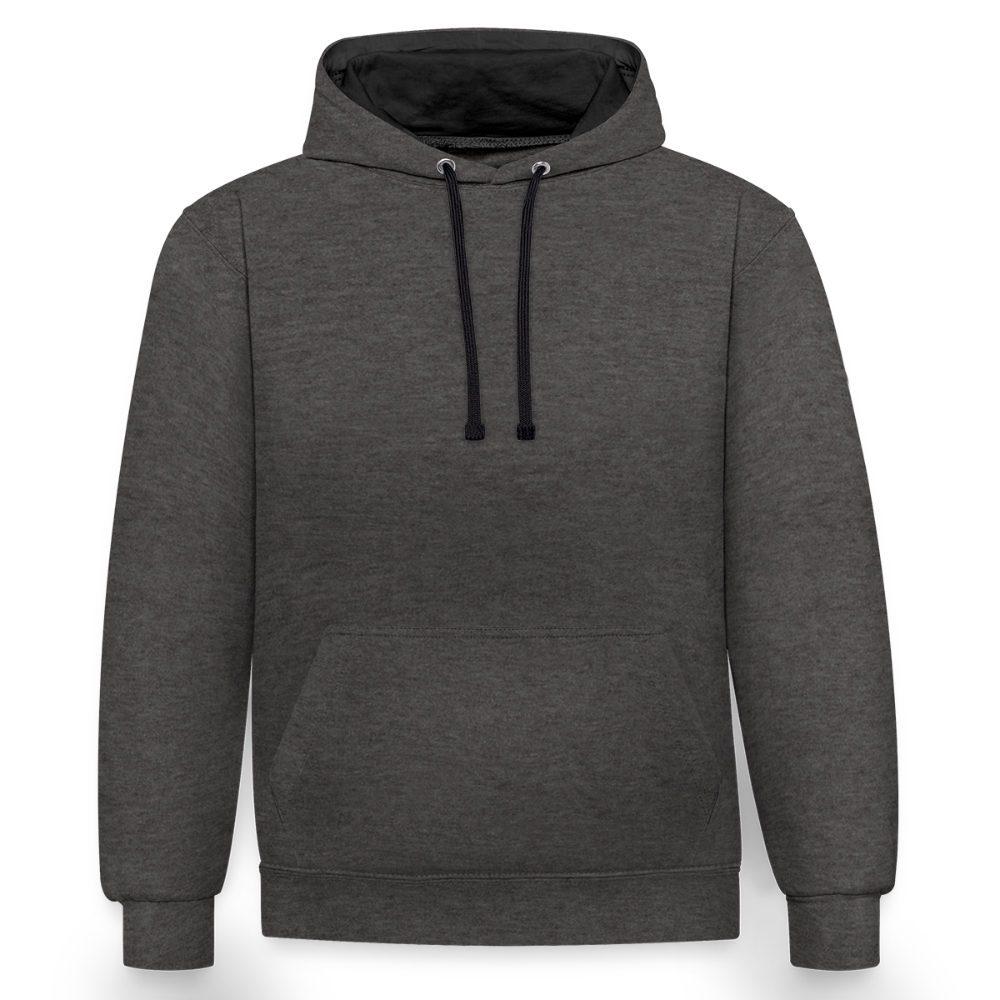 Contrast hoodie - antraciet/zwart