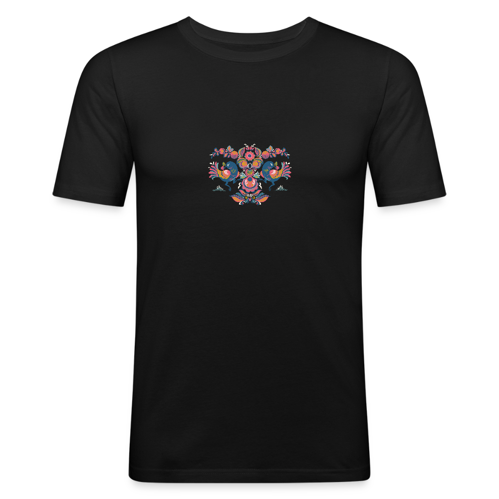 Mannen slim fit T-shirt - zwart
