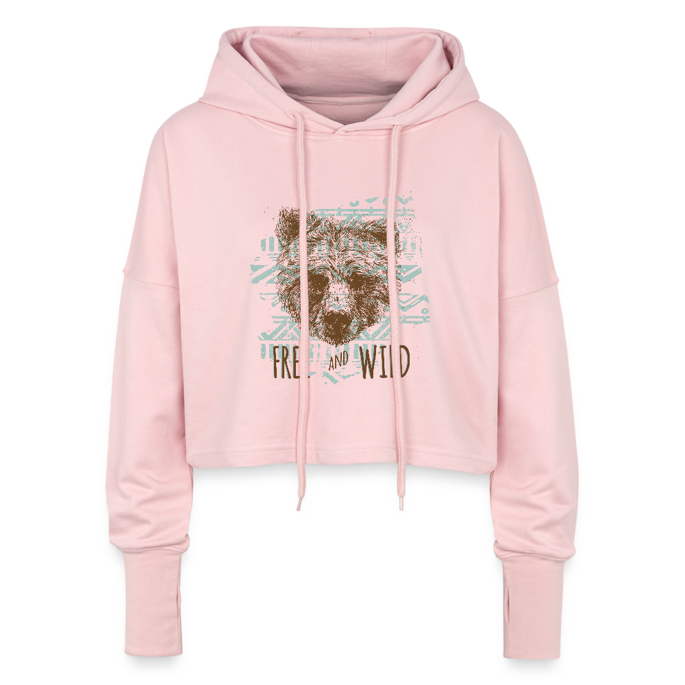 Cropped vrouwen hoodie - light roze