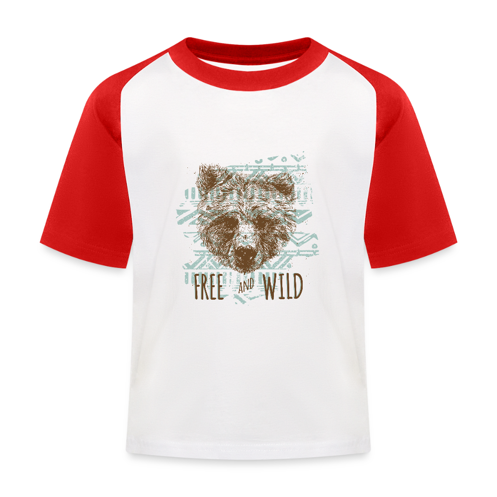 Kinderen baseball T-shirt - wit/rood