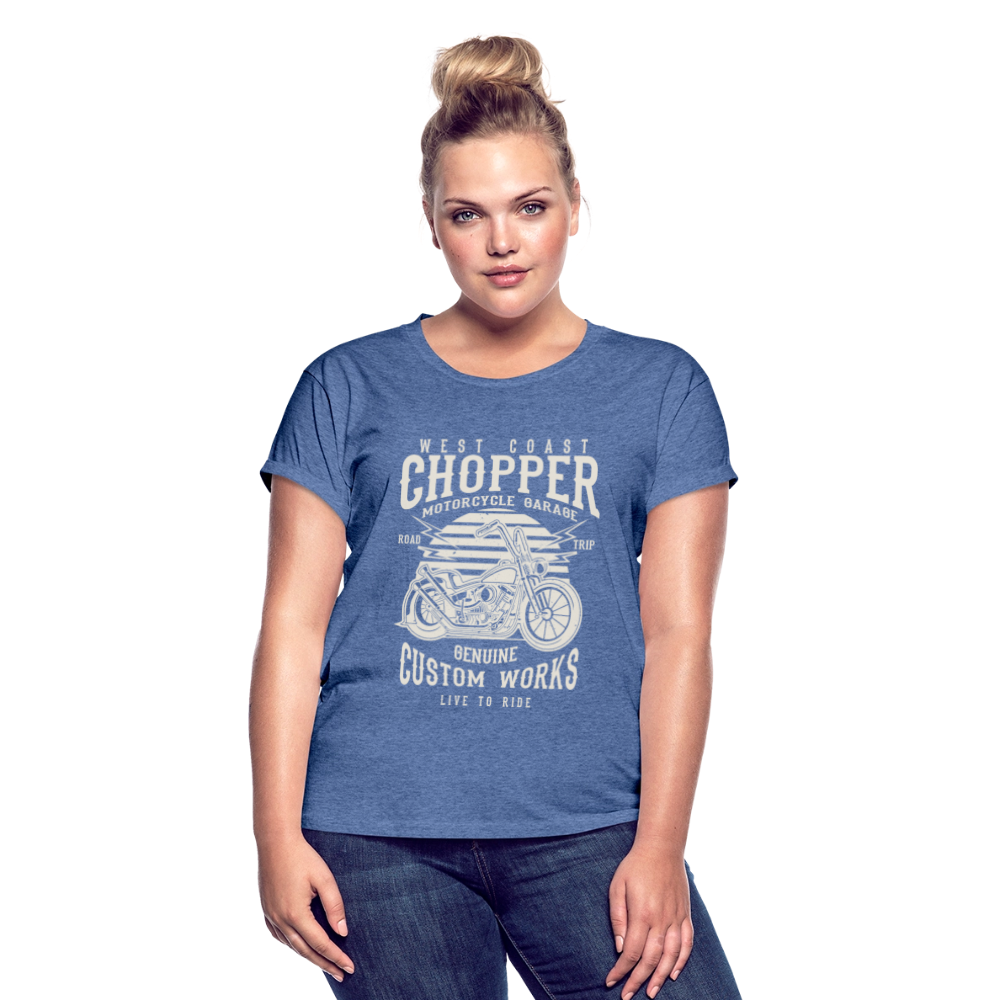 Vrouwen oversize T-shirt - denim gemêleerd