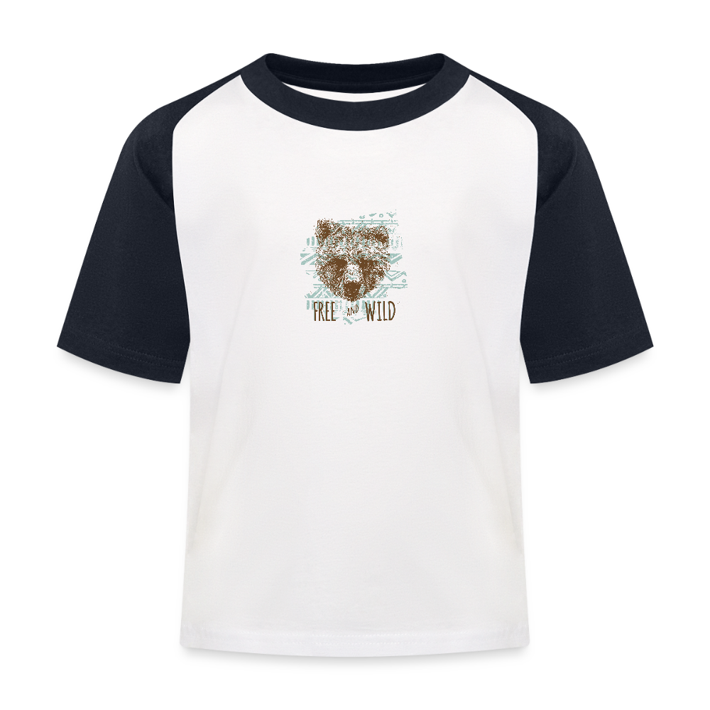 Kinderen baseball T-shirt - wit/navy