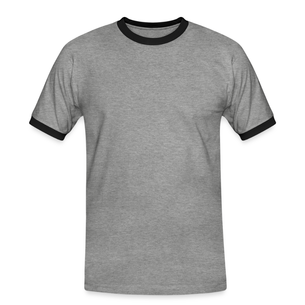 Mannen contrastshirt - grijs gemêleerd/zwart