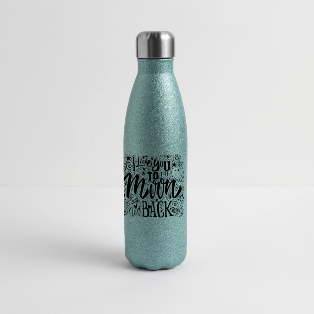 Roestvrijstalen glitter-thermosfles - blue glitter
