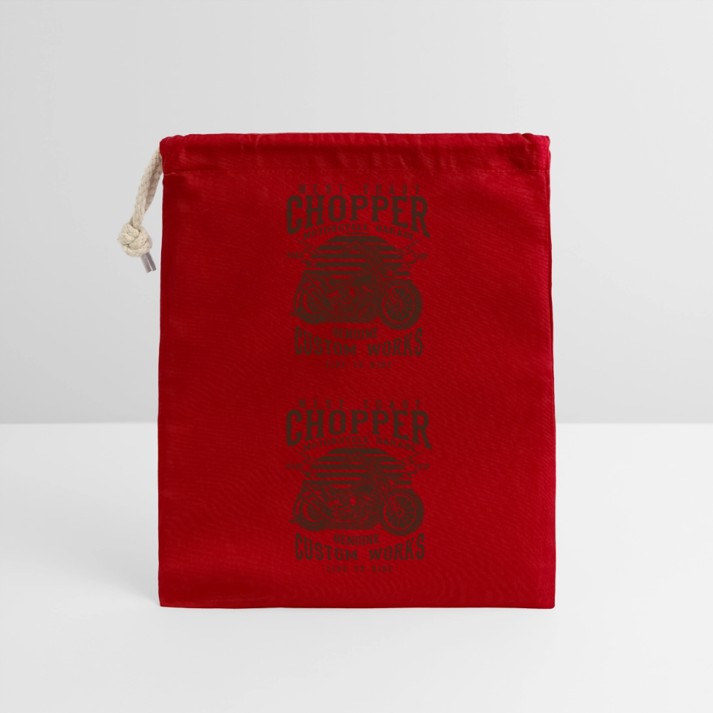 Afsluitbare cadeauzak van katoen (14x20cm) - rood