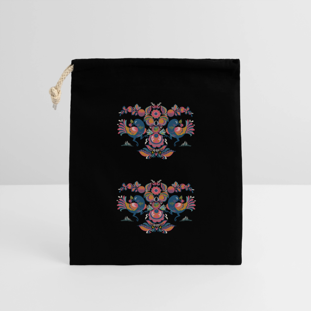 Afsluitbare cadeauzak van katoen (14x20cm) - zwart