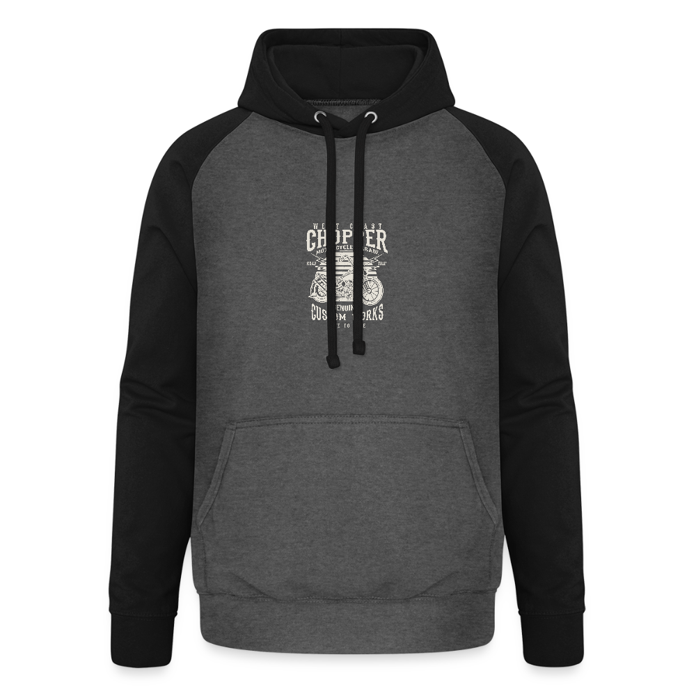 Unisex baseball hoodie - grafietgrijs/zwart