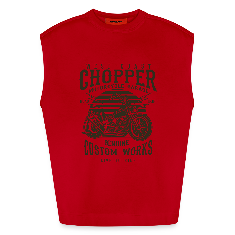 Heavyweight oversized organic tanktop made in EU Unisex - rood