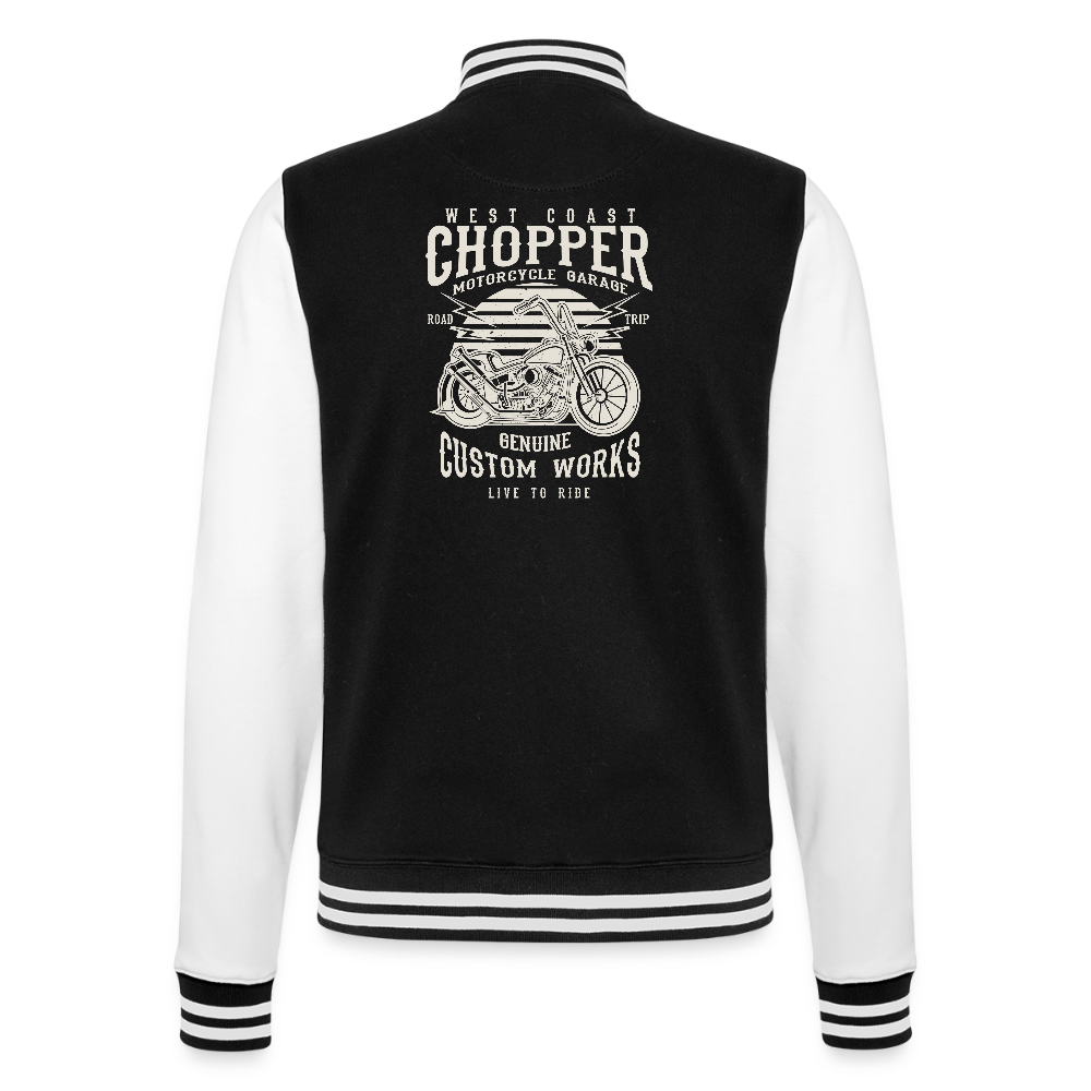 College sweatjacket - zwart/wit
