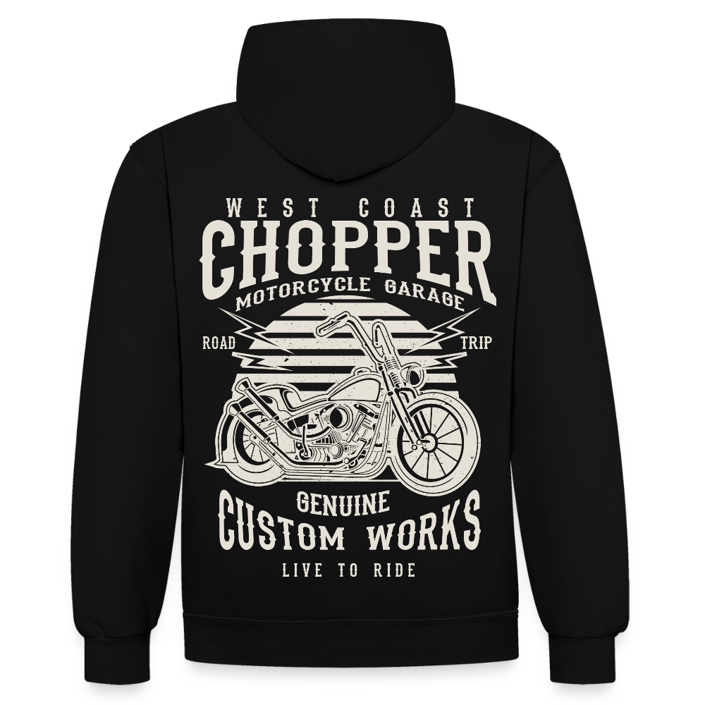 Contrast hoodie - zwart/rood