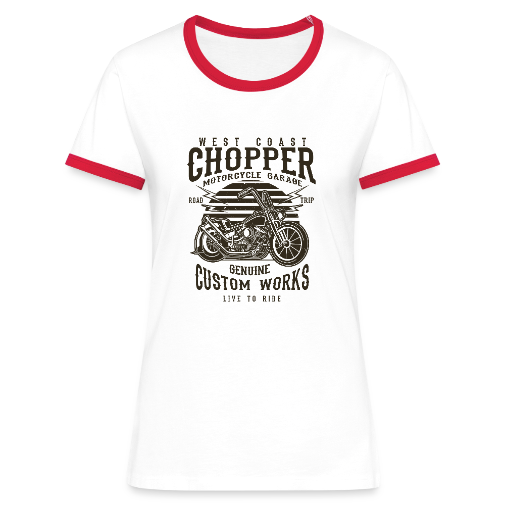 Vrouwen contrastshirt - wit/rood