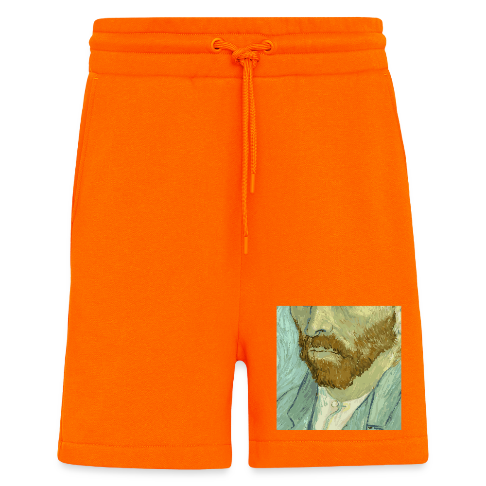 Organic relaxed shorts made in EU - SUNSET ORANGE