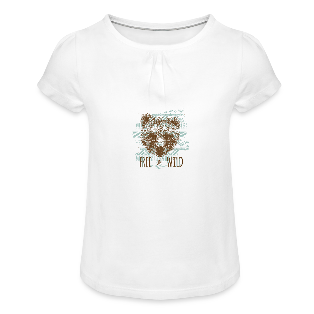 Meisjes-T-shirt met plooien - wit
