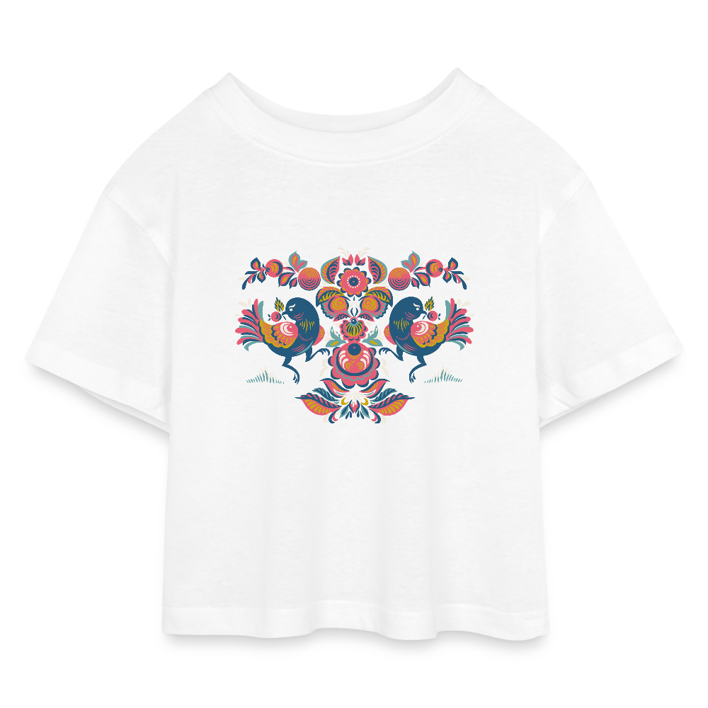 Kinderen cropped jersey T-shirt - wit
