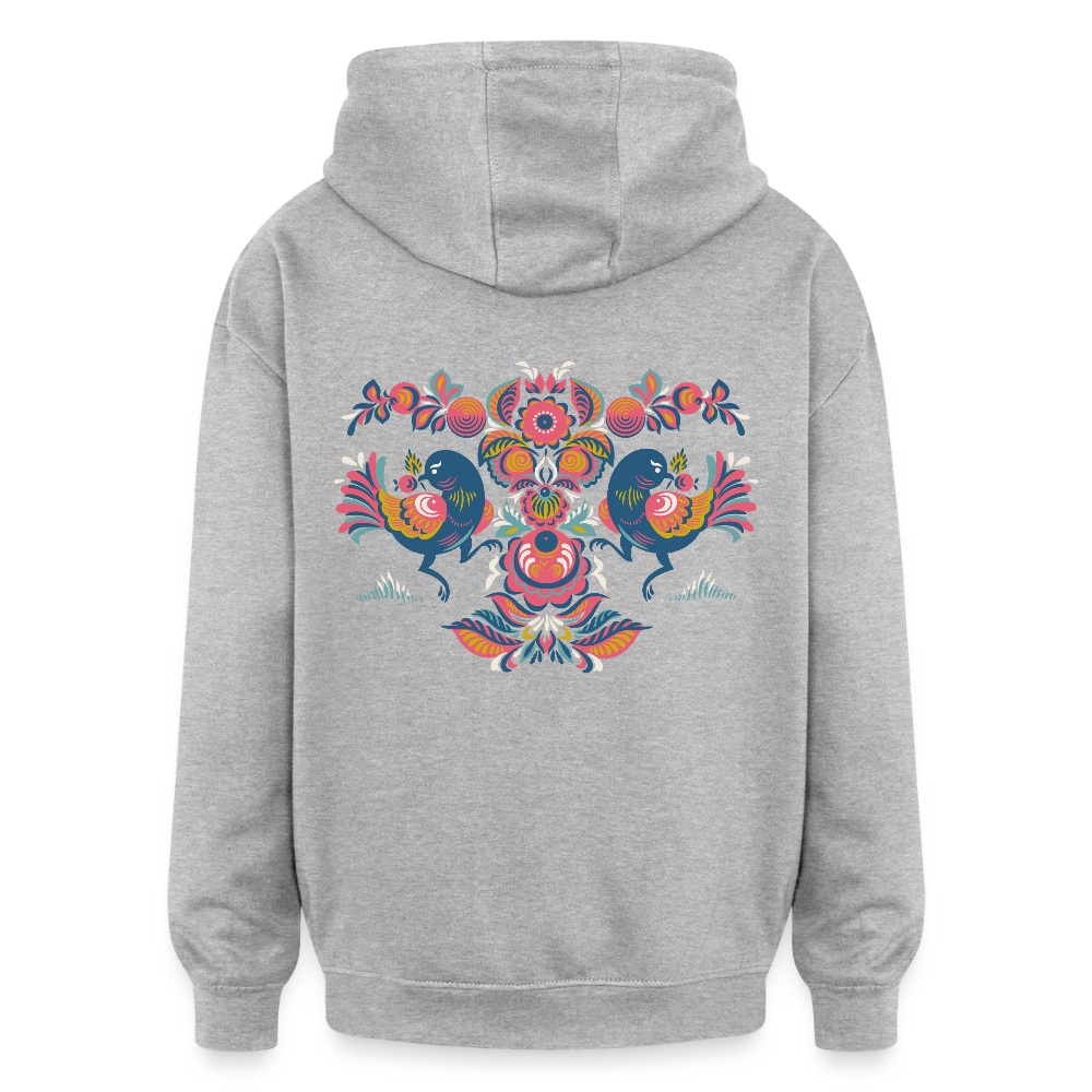 Oversized uniseks hoodie - grijs gemêleerd