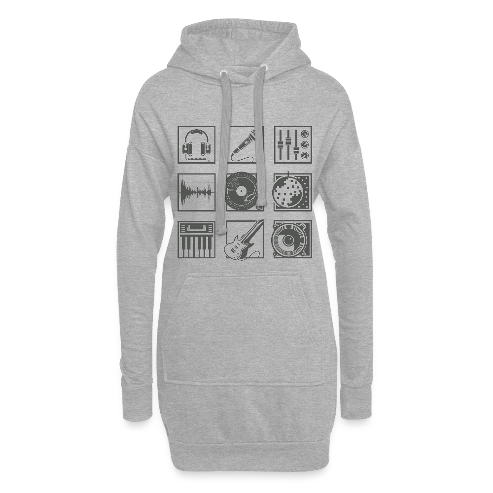 Hoodiejurk - grijs gemêleerd