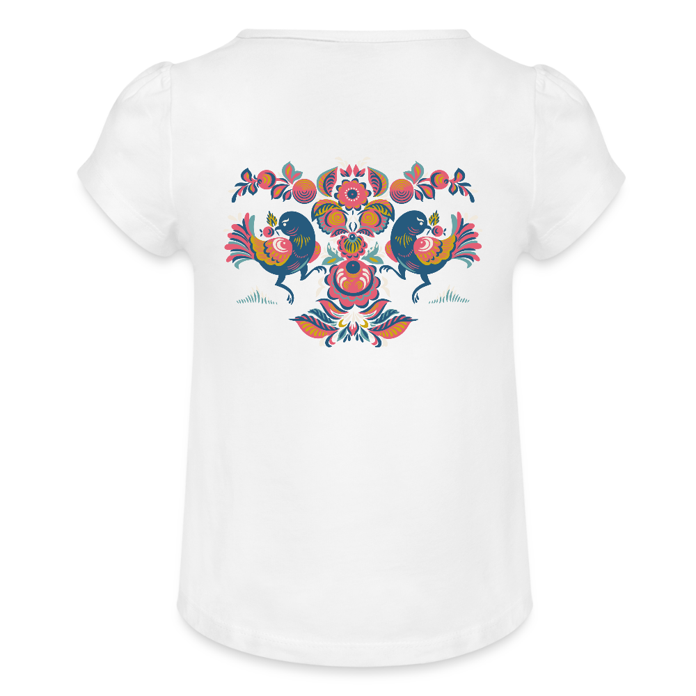 Meisjes-T-shirt met plooien - wit