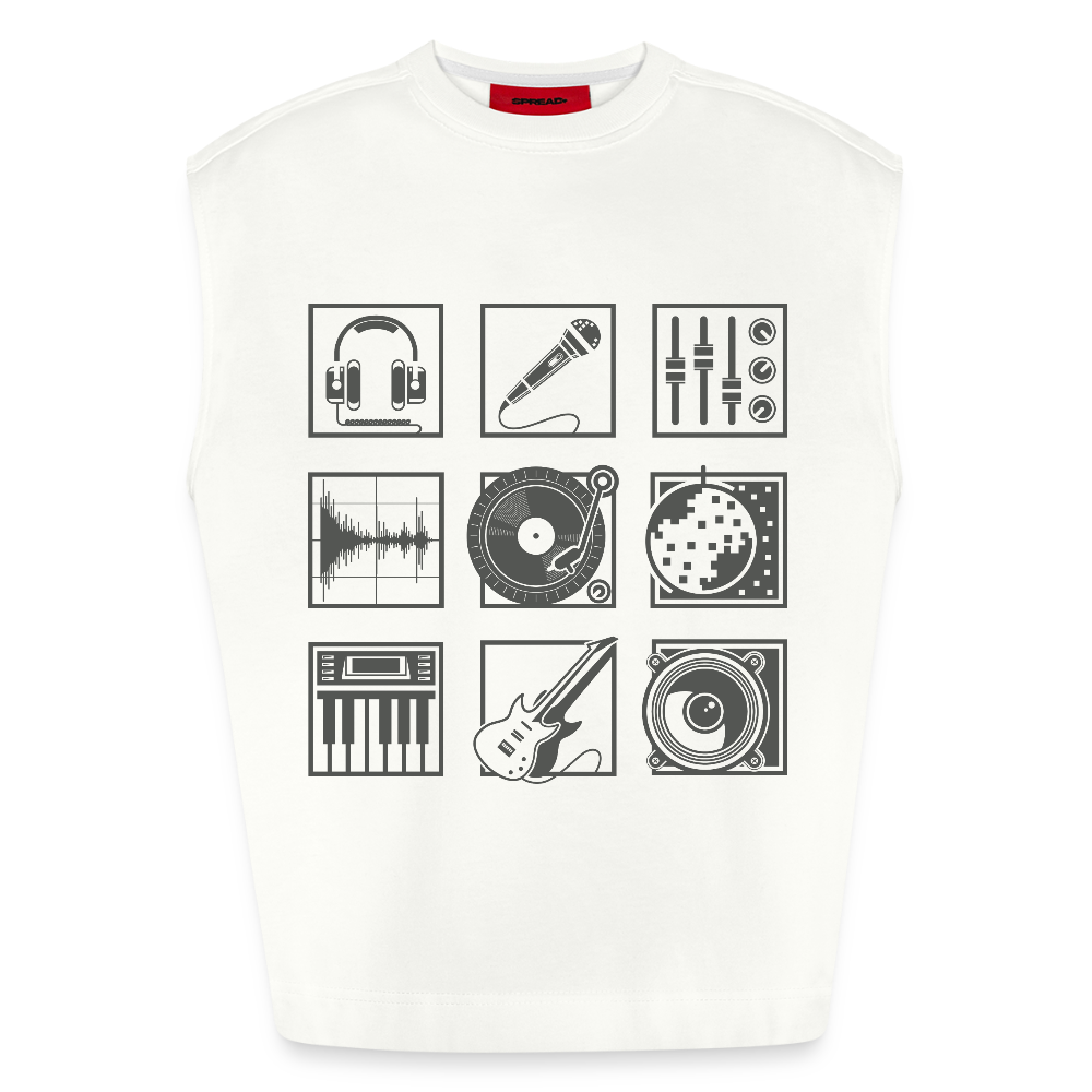 Heavyweight oversized organic tanktop made in EU Mannen - OFF WHITE