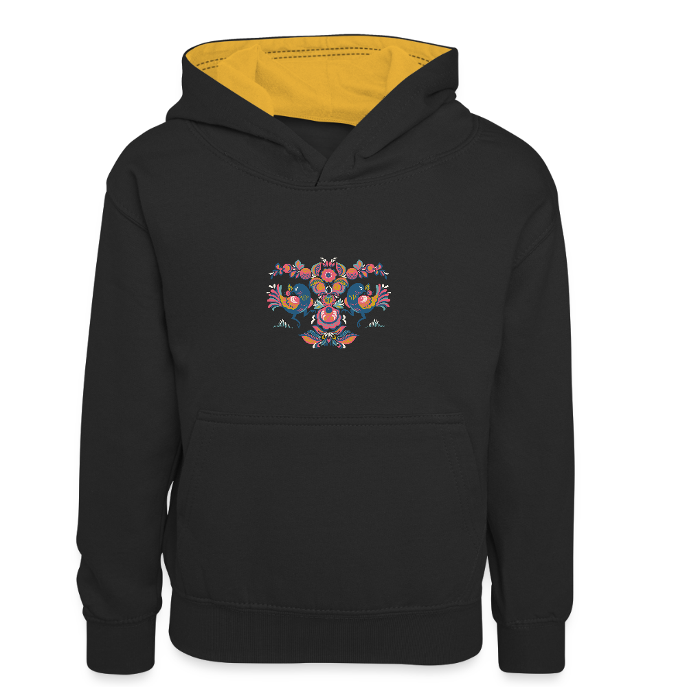 Teenager contrast-hoodie - zwart/goud