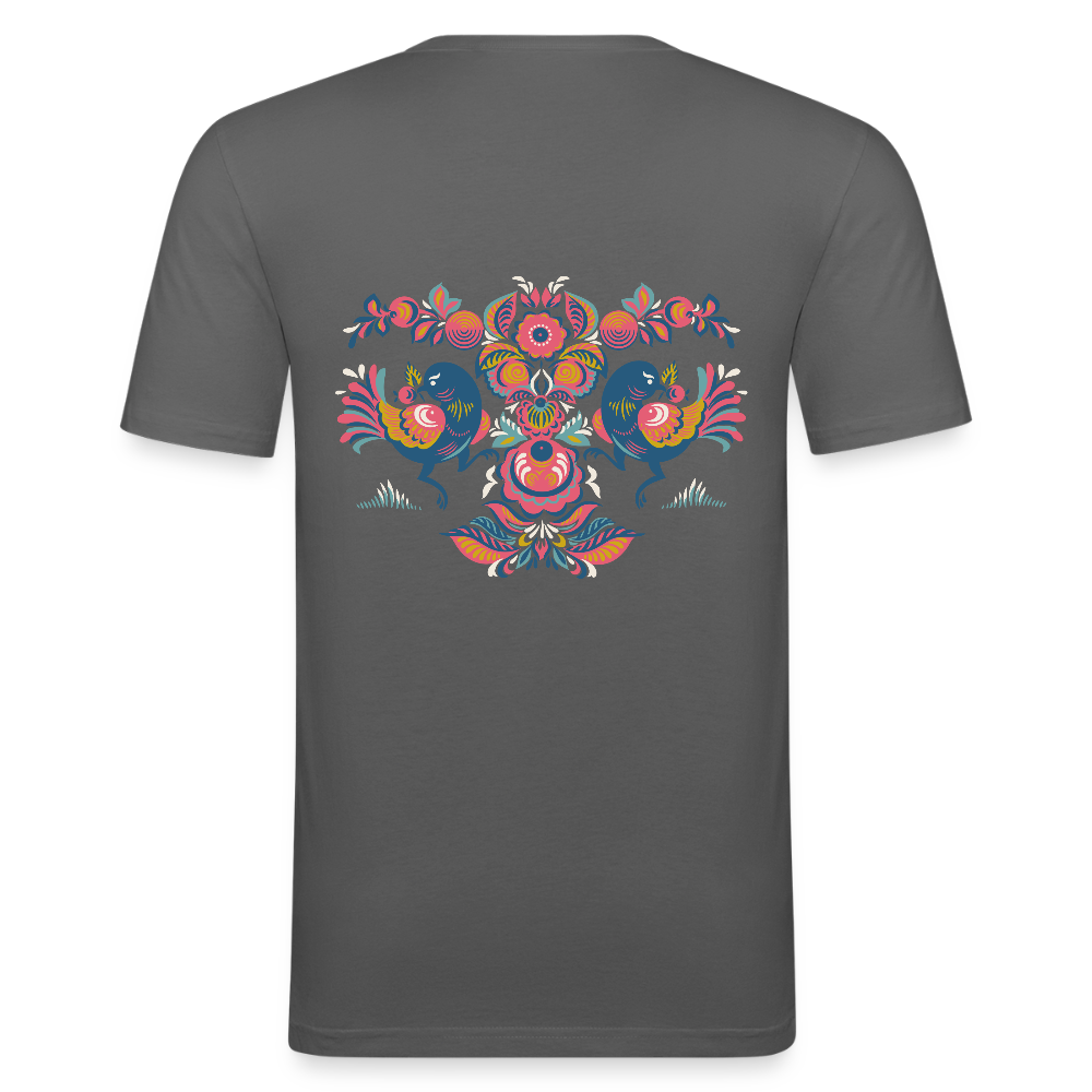 Mannen slim fit T-shirt - grafietgrijs