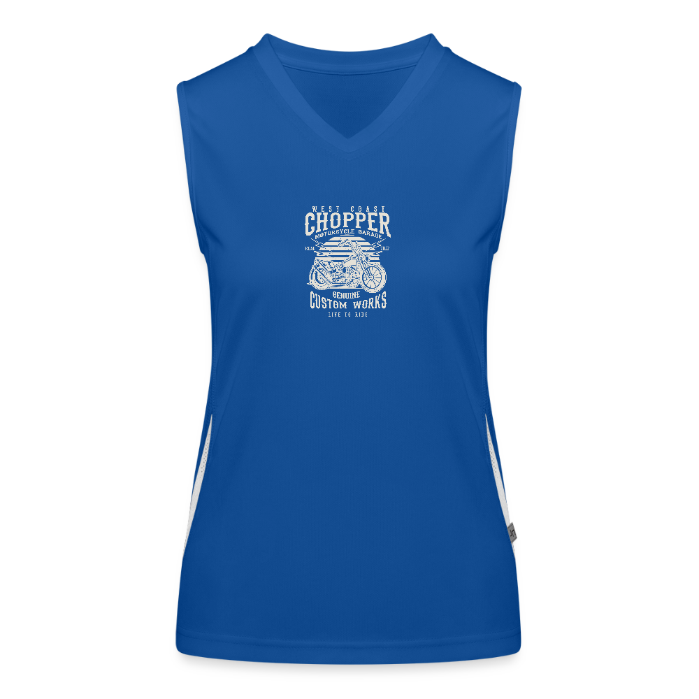 Functionele contrasterende tanktop voor vrouwen - royal/wit