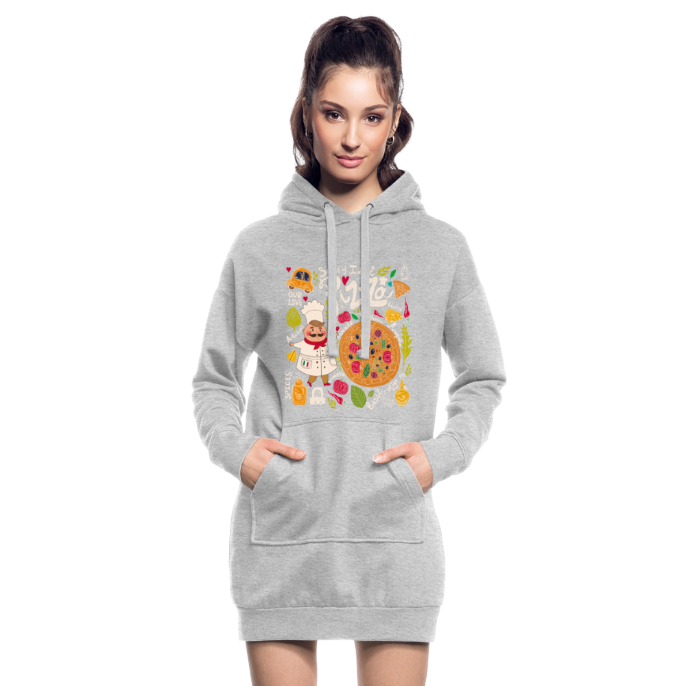 Hoodiejurk - grijs gemêleerd