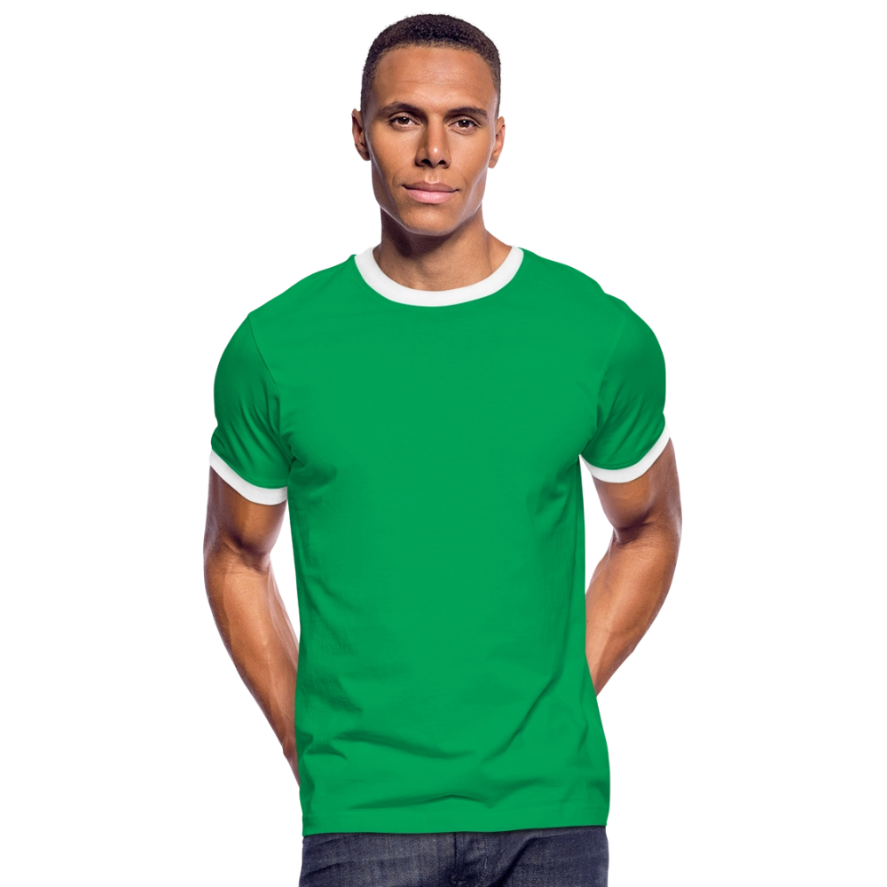 Mannen contrastshirt - kelly groen/wit
