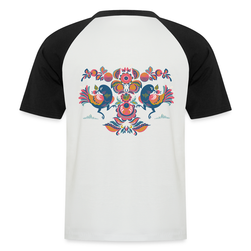 Mannen baseballshirt korte mouw - wit/zwart