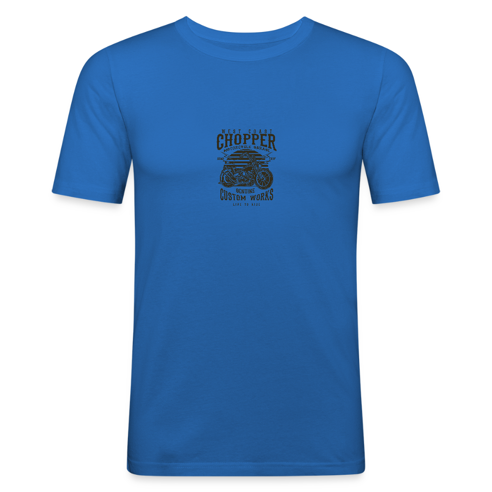Mannen slim fit T-shirt - koningsblauw