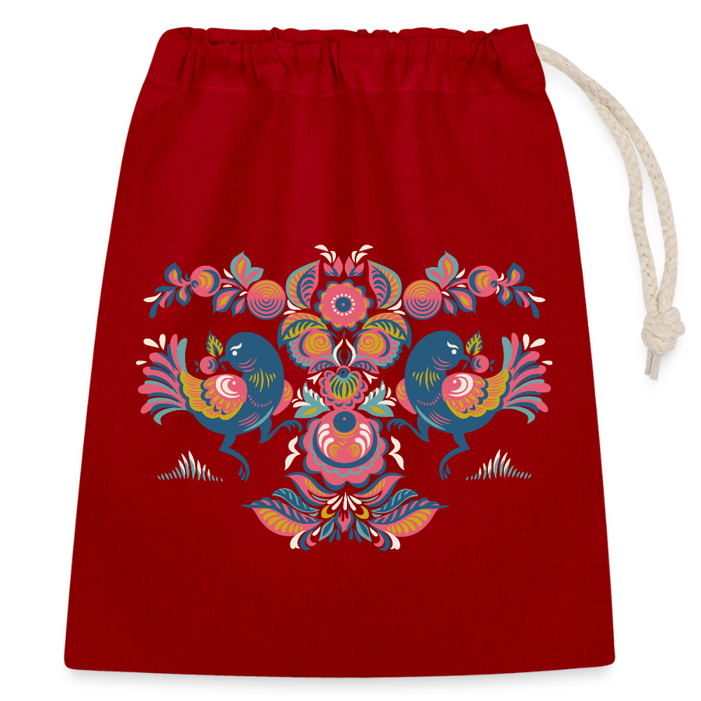 Afsluitbare cadeauzak van katoen (25x30cm) - rood