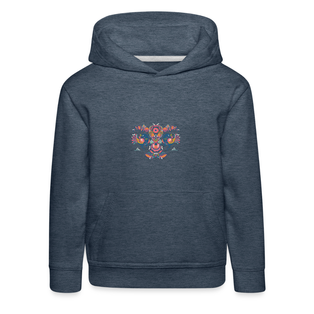 Kinderen trui Premium met capuchon - jeansblauw