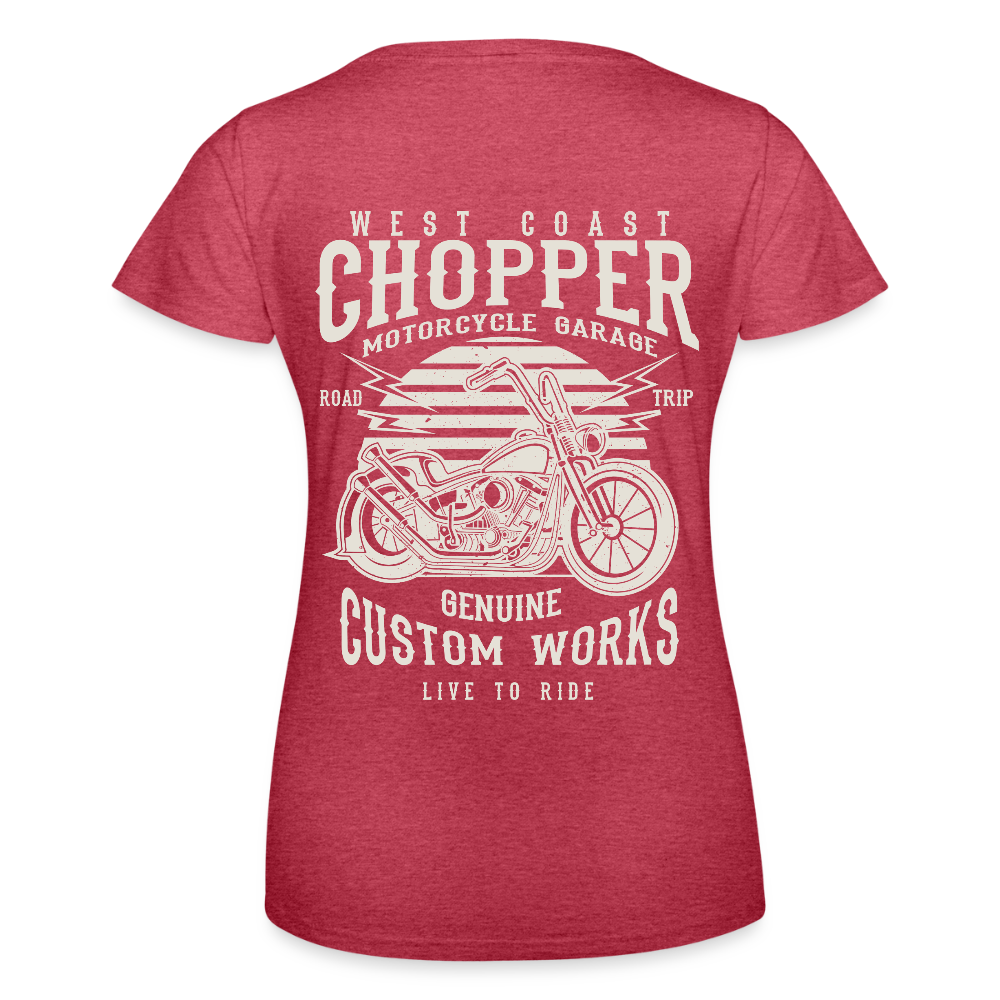 Vrouwen T-shirt van Fruit of the Loom - rood gemêleerd