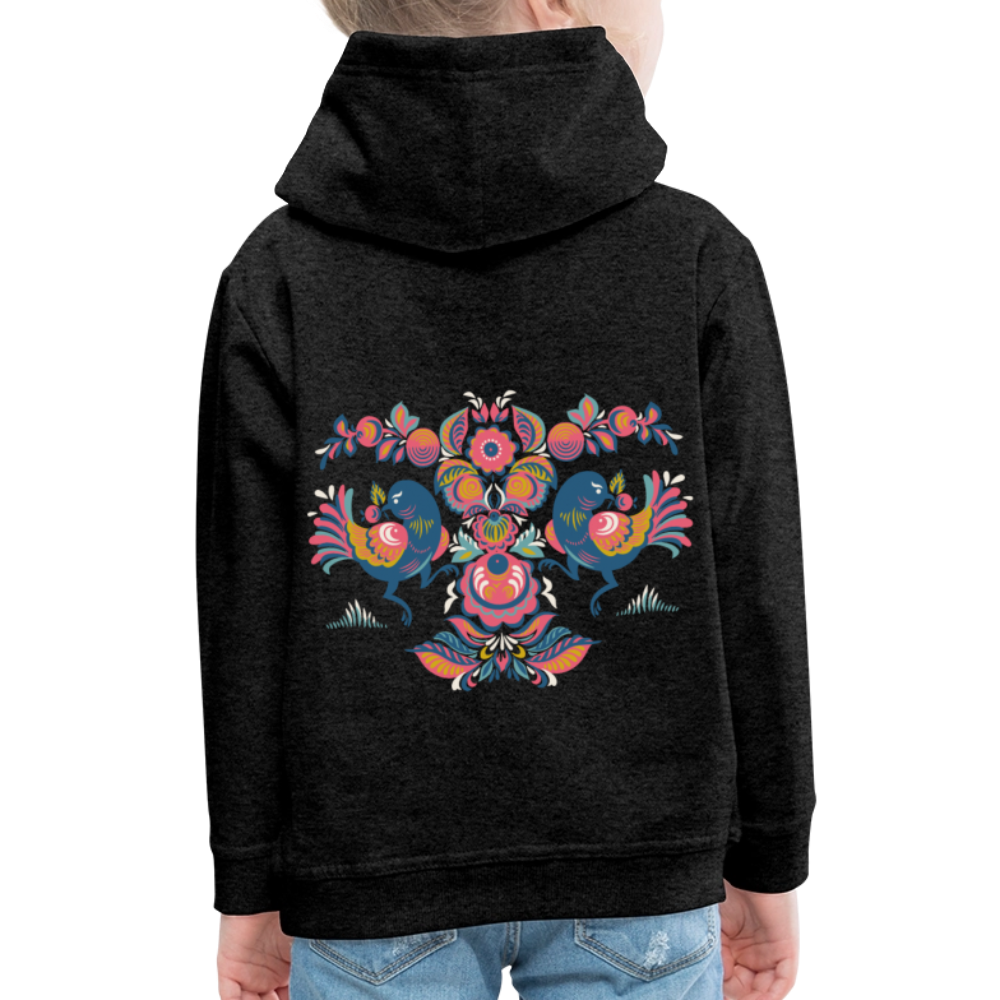 Kinderen trui Premium met capuchon - houtskool