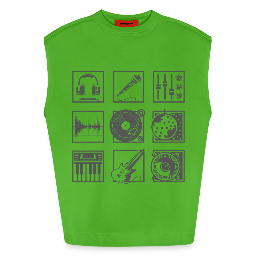 Heavyweight oversized organic tanktop made in EU Mannen - Apple Neon