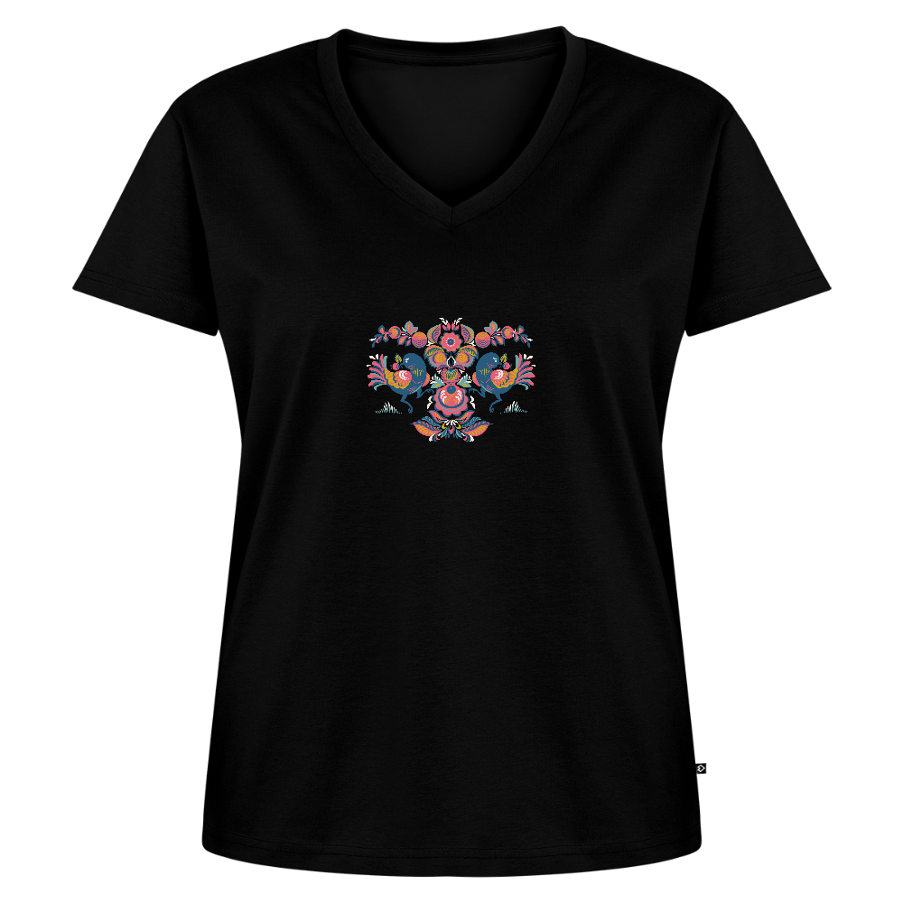 Vrouwen bio T-shirt met V-hals van Stanley & Stella - zwart
