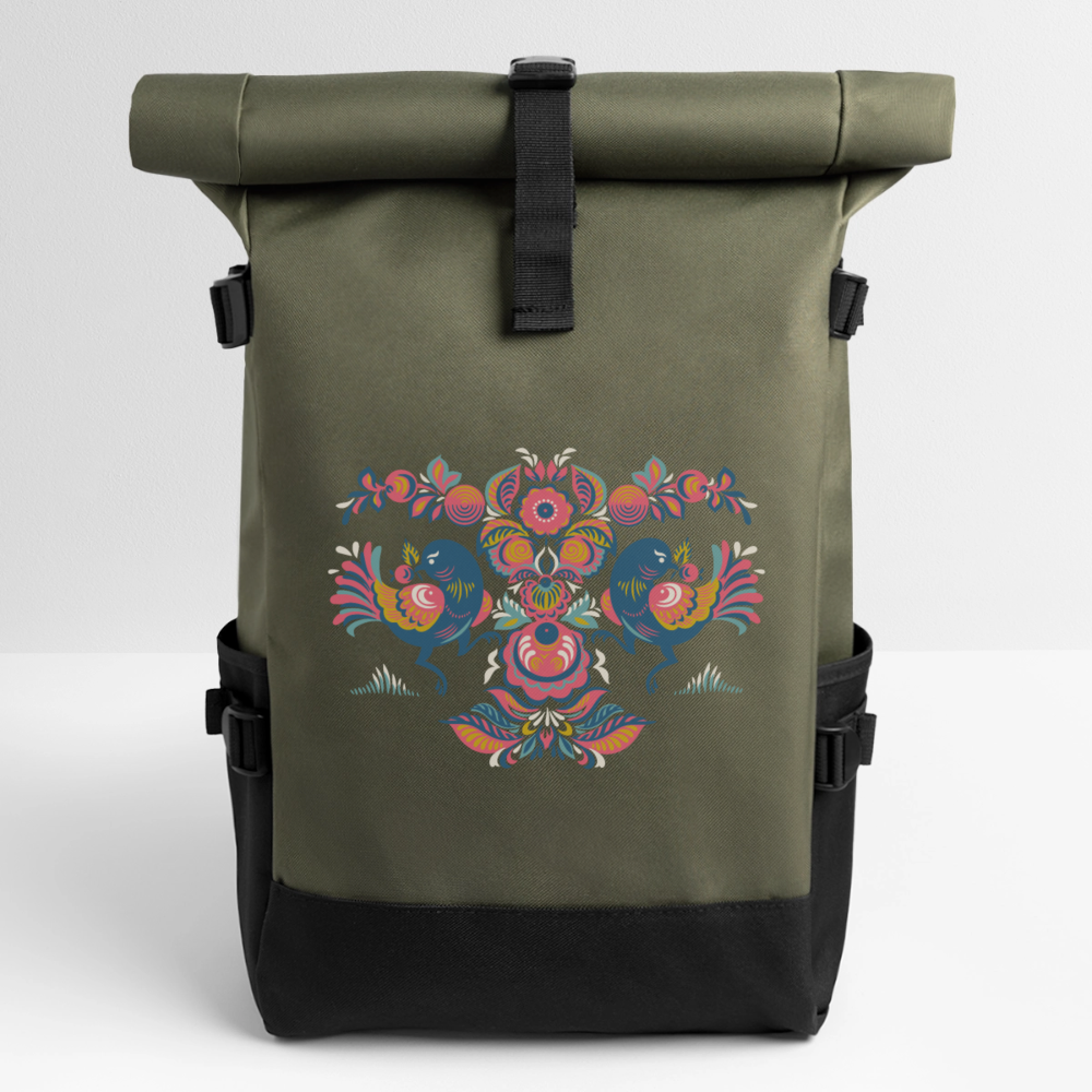 Rolltop rugzak - olijf/zwart