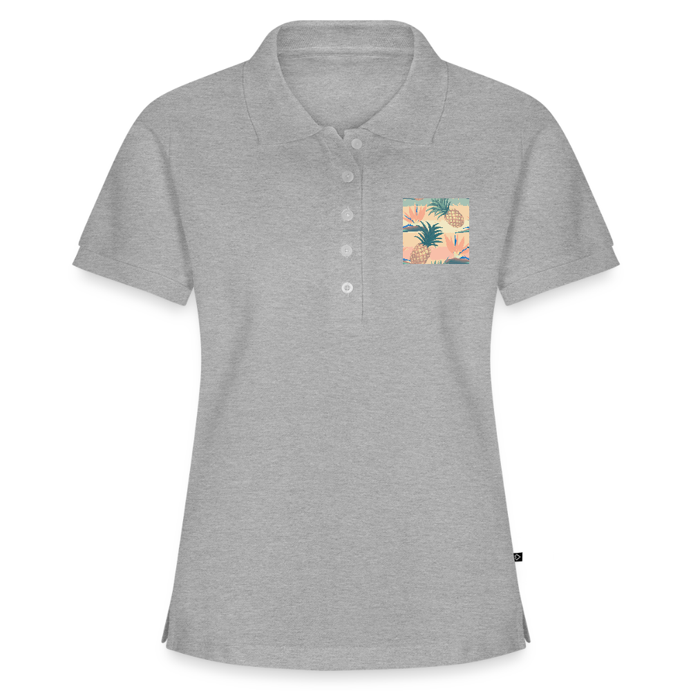 Vrouwen Premium Bio Poloshirt - grijs gemêleerd