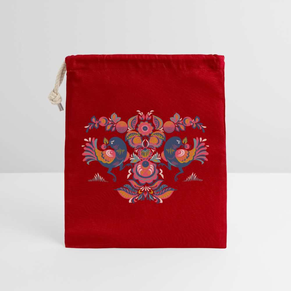 Afsluitbare cadeauzak van katoen (25x30cm) - rood