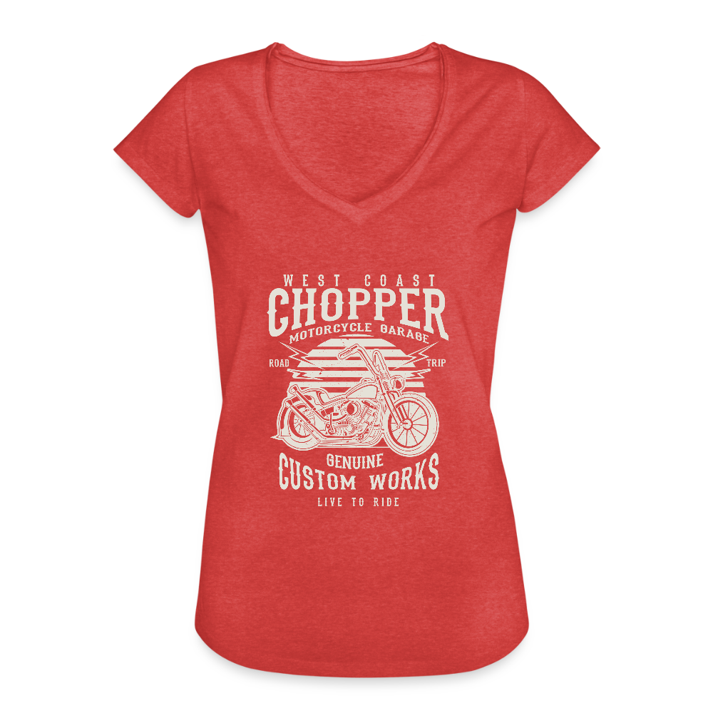Vrouwen Vintage T-shirt - rood gemêleerd